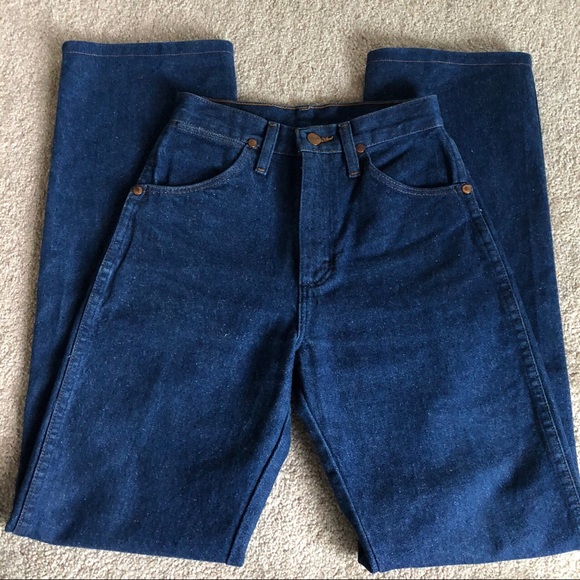 Vintage 90s high waisted indigo wrangler jeans - Picture 2 of 4